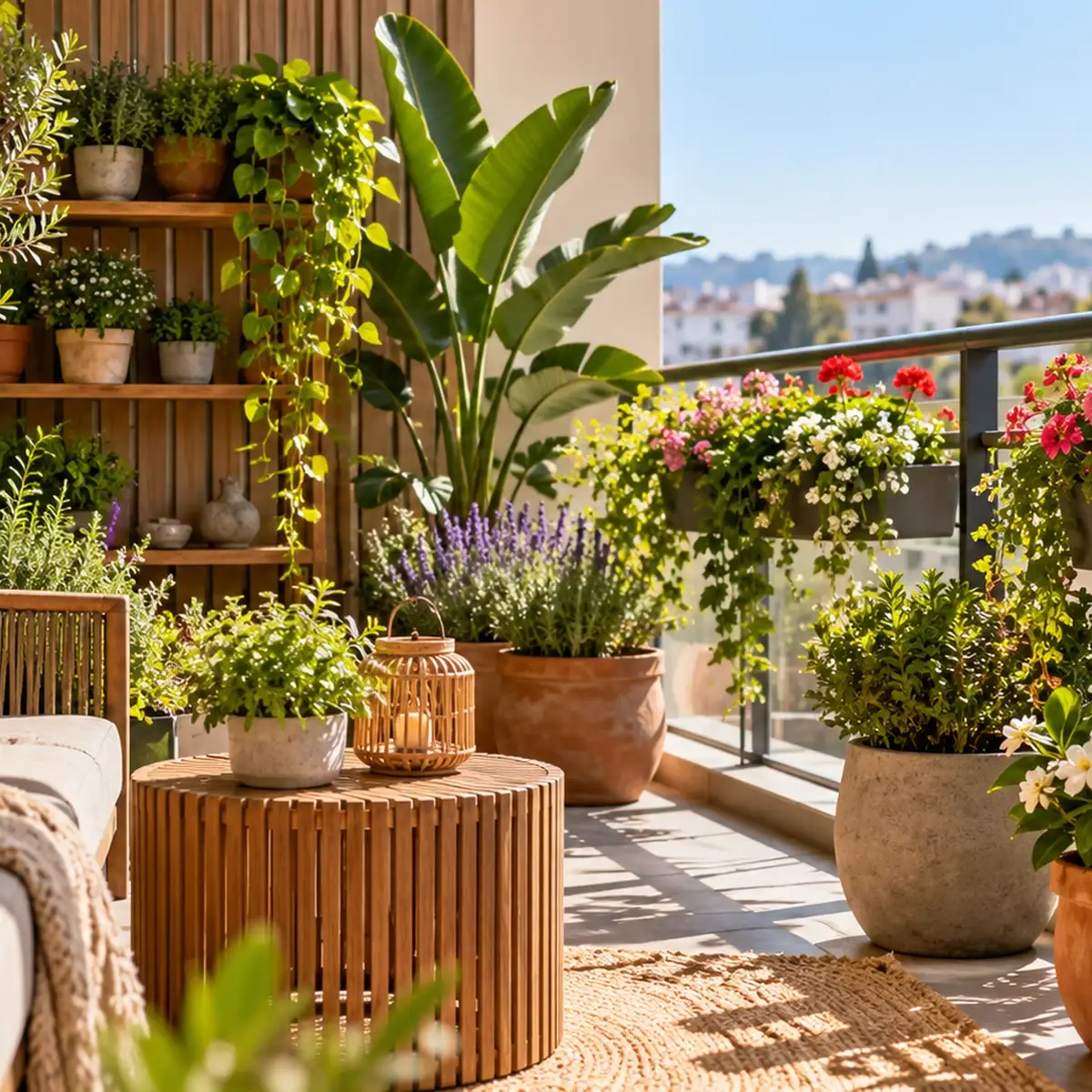 Jardim residencial com plantas